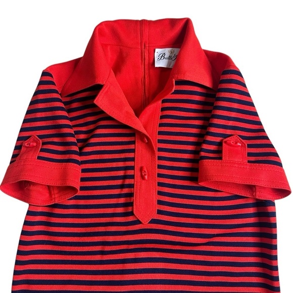 Butte Knit Striped Vintage 60’s-70’s Red & Blue Striped Dress. See Measu… - Picture 5 of 6